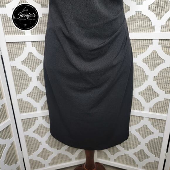 Alex Evenings Black Petite Short Empire Waist Sequin Bodice Sheath Dress 12P - Picture 7 of 16